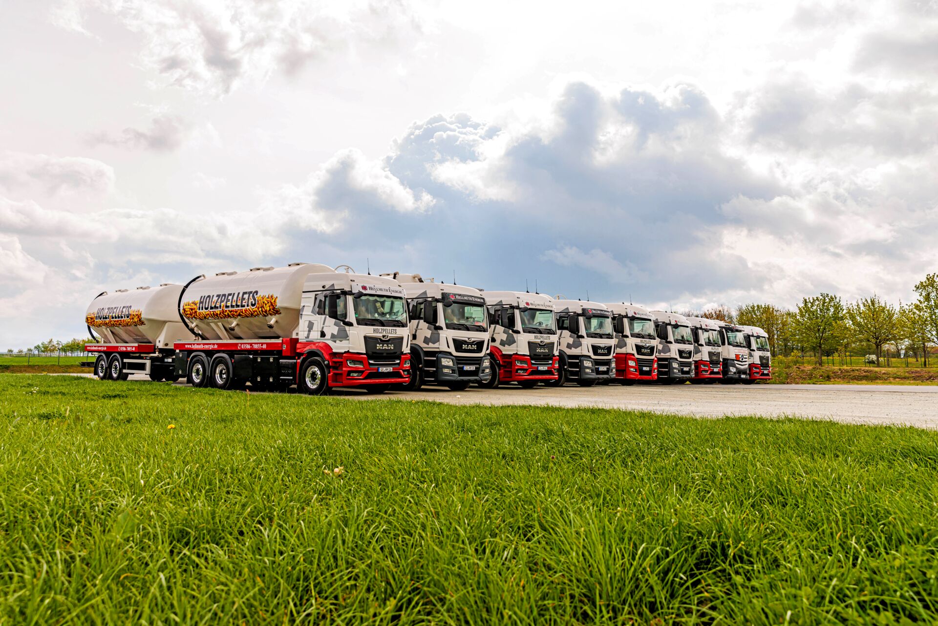 Lkw-Fuhrpark des Hellmuth Energie Brennstoffhandel in Sachsen