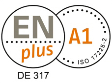 Siegel für ISO zertifizierte Brennstoffe nach EN plus & A1